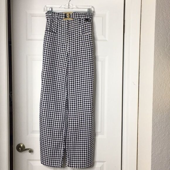 NWT NY&C blk/wht check palazzo pant - Picture 1 of 4